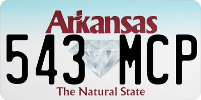 AR license plate 543MCP