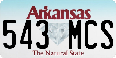 AR license plate 543MCS