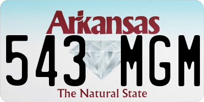 AR license plate 543MGM