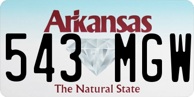 AR license plate 543MGW