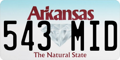 AR license plate 543MID