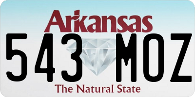 AR license plate 543MOZ