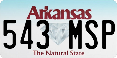 AR license plate 543MSP