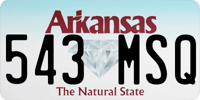 AR license plate 543MSQ