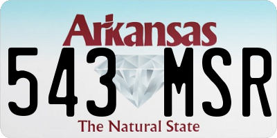 AR license plate 543MSR