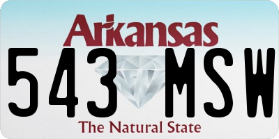 AR license plate 543MSW