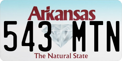 AR license plate 543MTN