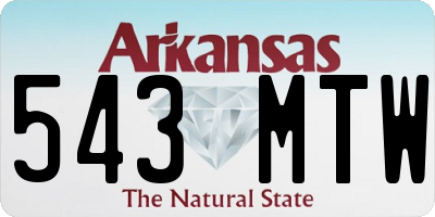 AR license plate 543MTW