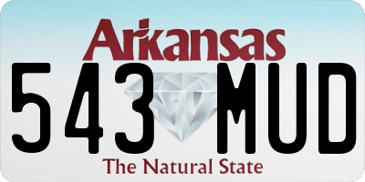 AR license plate 543MUD