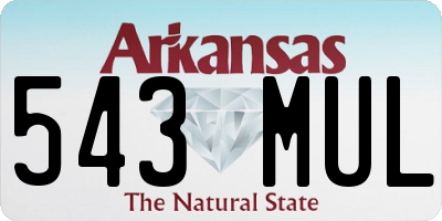 AR license plate 543MUL
