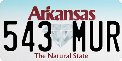 AR license plate 543MUR