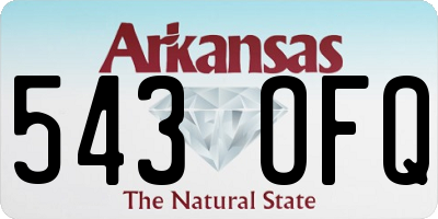 AR license plate 543OFQ
