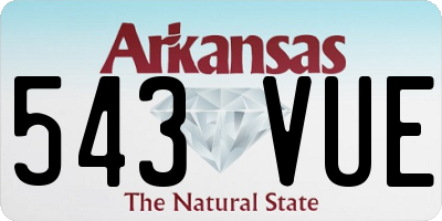 AR license plate 543VUE