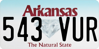 AR license plate 543VUR