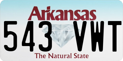 AR license plate 543VWT