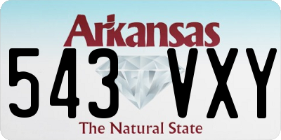 AR license plate 543VXY