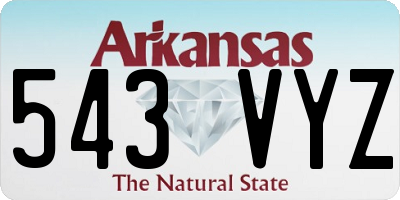AR license plate 543VYZ