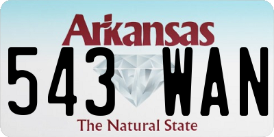 AR license plate 543WAN