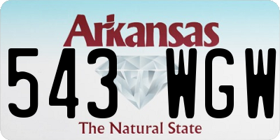 AR license plate 543WGW
