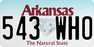 AR license plate 543WHO