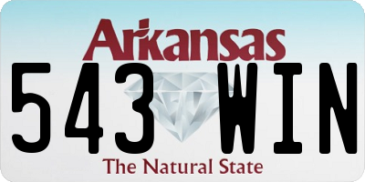 AR license plate 543WIN
