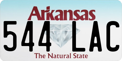 AR license plate 544LAC