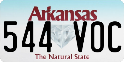 AR license plate 544VOC