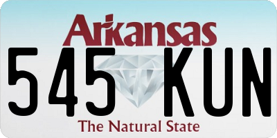 AR license plate 545KUN