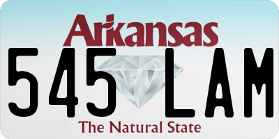 AR license plate 545LAM