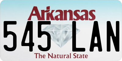 AR license plate 545LAN