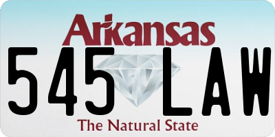 AR license plate 545LAW