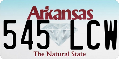 AR license plate 545LCW