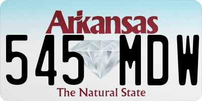 AR license plate 545MDW