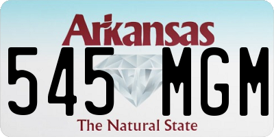 AR license plate 545MGM