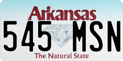 AR license plate 545MSN