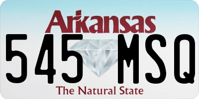 AR license plate 545MSQ