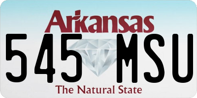 AR license plate 545MSU