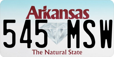 AR license plate 545MSW