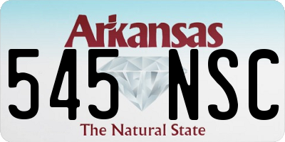 AR license plate 545NSC
