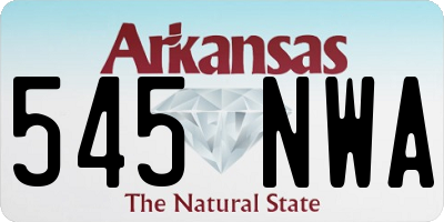 AR license plate 545NWA