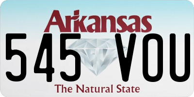 AR license plate 545VOU