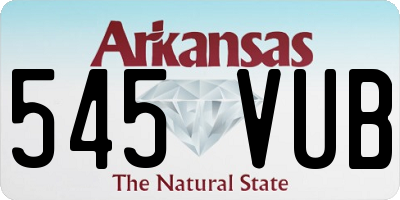 AR license plate 545VUB