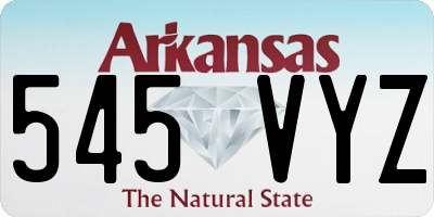 AR license plate 545VYZ