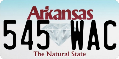 AR license plate 545WAC