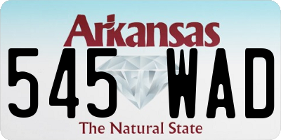 AR license plate 545WAD