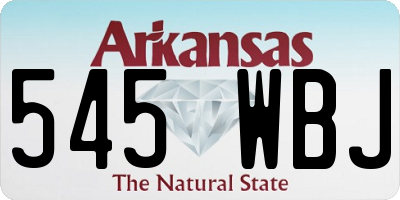 AR license plate 545WBJ