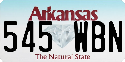 AR license plate 545WBN