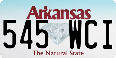 AR license plate 545WCI