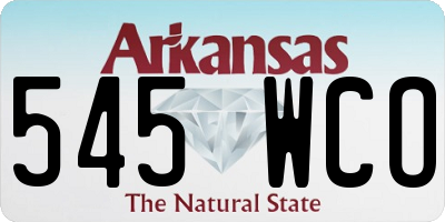 AR license plate 545WCO