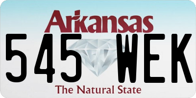 AR license plate 545WEK